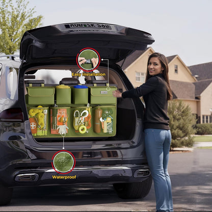 SURDOCA Car Trunk Organizer, LARGE CAPACITY Car Storage Bag with 8 Pockets, 7X Upgraded Trunk Storage Organizer for Car, SUV, Truck, MPV