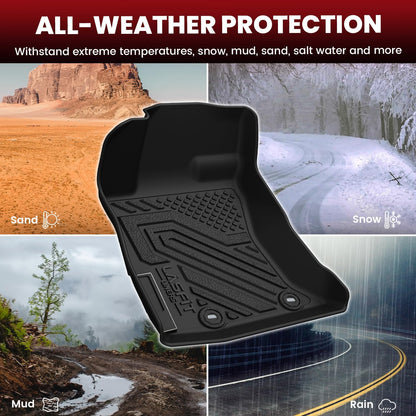 LASFIT Floor Mats Fits for Hyundai Sonata 2020-2026 (Only for FWD & Gas) & Kia K5 2021-2025 (Only for FWD) Custom Fit TPE All Weather Floor Liners Car Mats Accessories, Black