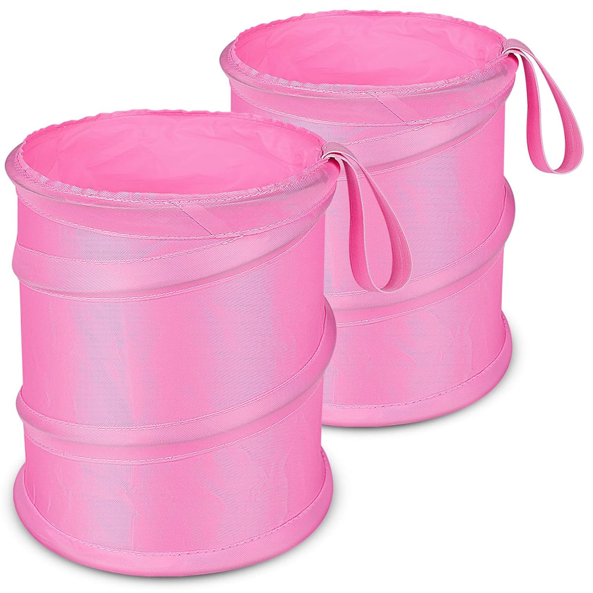 Car Trash Can, 2 Packs Mini Collapsible Pop-up Car Garbage Can, Waterproof Hanging Car Trash Bag with Velcro, Car Trash Bin, Black