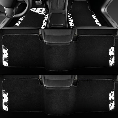 CAR PASS Waterproof Universal Car Floor Mats, Leopard Print Car Mats Fit for SUV,Vans,sedans, Trucks,Set of 4pcs Car Carpet with Driver Heel Pad and Nibs Backing, Leopard Car Accessories Gray Leopard