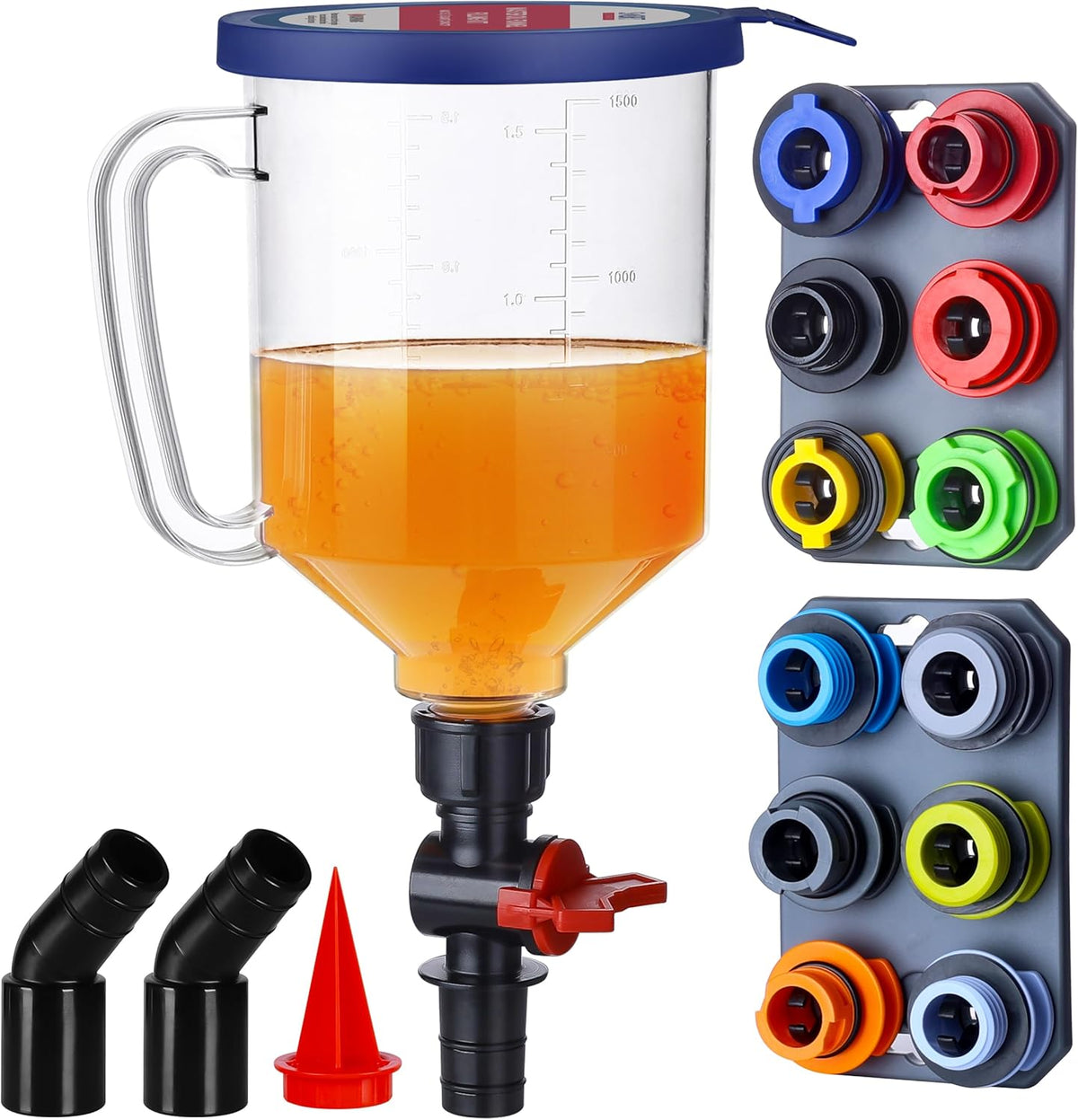 Engine Oil Funnel Kit, Upgraded Spill-Proof Design with Flow Control Valve | Oil Funnel for Oil Change, Oil Change Funnel Kit, Car Oil Funnel, Toyota Oil Funnel, Universal Fit, 1.6 QT Capacity