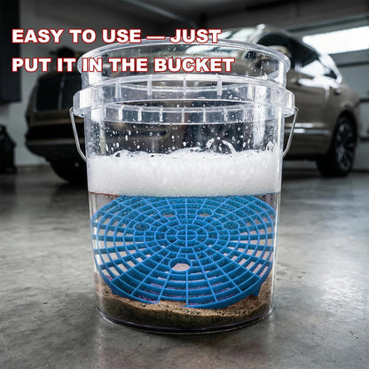 2 PCS Car Wash Bucket Insert, Auto Washing Grit Filter Dirt Trap for Removing Debris, Plastic Grit Trap Detailing Tool Fits 12-Inch Diameter or 3-5 Gallon Buckets (Black＋Red)