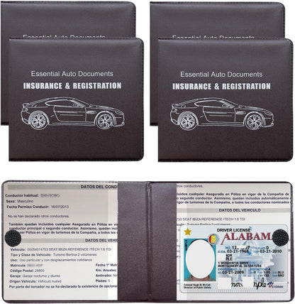 Yourkar 4PCS Car Registration Insurance Holder, Vehicle Glove Box Car Organizer with Magic Tape Closure, Driver License Keeper for Cars, Car Accessories (Big Car, Blue
