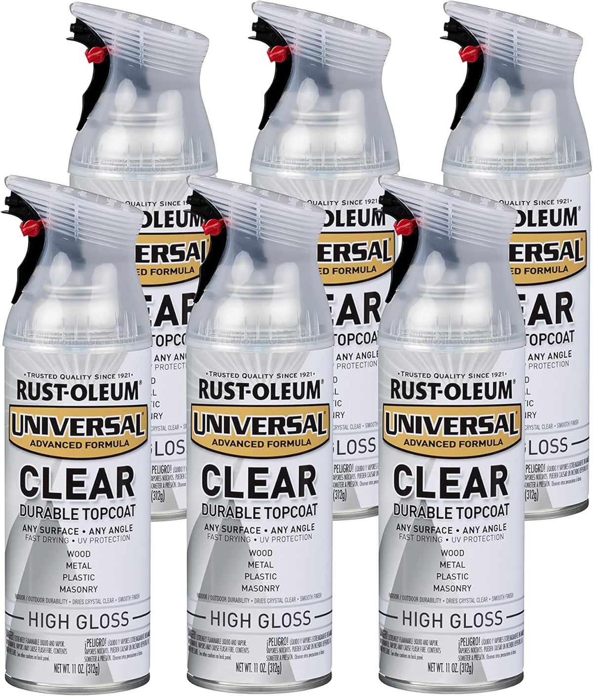 Rust-Oleum 302151 Universal All Surface Clear Topcoat Spray, 11 oz, Dead Flat Clear - Colors B