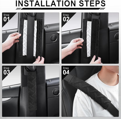 JUSTTOP 2-Pack Universal Car Seat Belt Pads Cover for A More Comfortable Driving, Seat Belt Shoulder Strap Covers Harness Pad for Car Interior Accessories(Black)