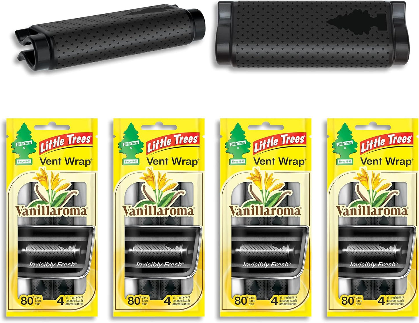 LITTLE TREES Car Air Freshener | Vent Wrap Provides Long Lasting Scent, Invisibly Fresh | New Car Scent, 16 Air Fresheners