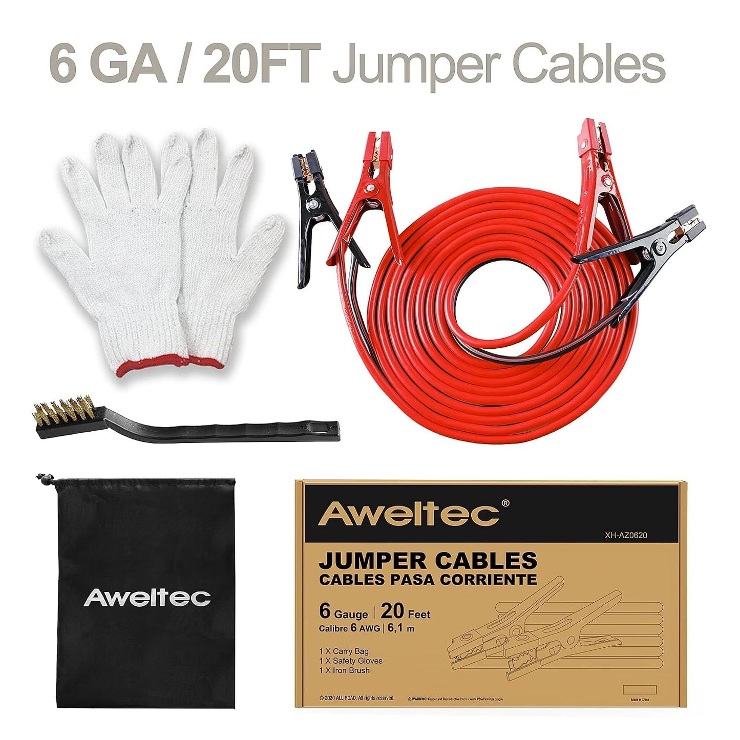 Jumper Cables for Car,8 Gauge 12 Feet Heavy Duty Booster Cable,Quick Connect Automotive Wires with Alligator Clamps,Carrying Bag for Cars Trucks
