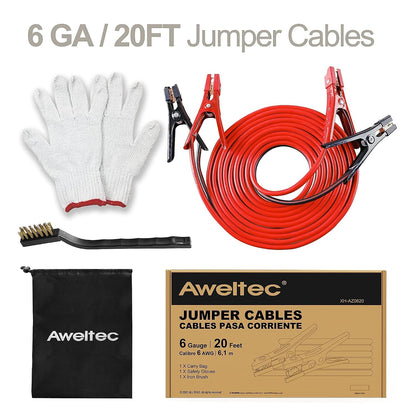 Jumper Cables for Car,8 Gauge 12 Feet Heavy Duty Booster Cable,Quick Connect Automotive Wires with Alligator Clamps,Carrying Bag for Cars Trucks