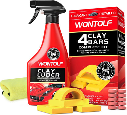 10 Pack Car Clay Bar Kit, Premium Grade Clay Bars Auto Detailing, Clay Luber Synthetic Lubricant, Car Wash Detailing Cleaning Kit for Car, SUV, RV, Truck