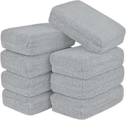 AIDEA Microfiber Applicator Pad-8Pack, Car Wash Sponge, Premium Microfiber Sponge and Cleaning Pads, Perfect for Effortless Wax, Sealant, and Conditioner Application, Car Detailing Supplies, Blue