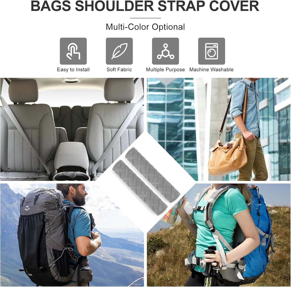 surpassme Car Seat Belt Pads Cover, 2 Pack Seat Belt Shoulder Strap Covers Protector to Release Stress to Your Neck and Shoulder for a Safety Driving (Pink)