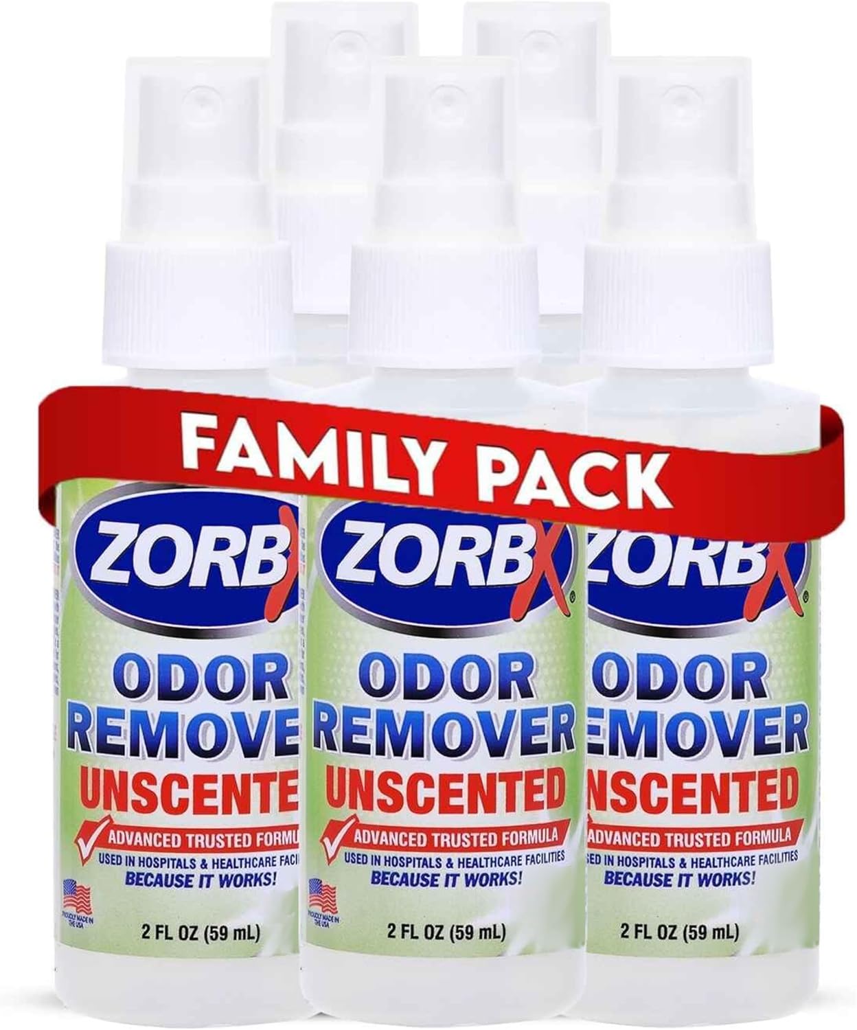 ZORBX Unscented Odor Eliminator for Strong Odor 2 Fl Oz, Pack of 1 - Used in Hospitals & Healthcare Facilities - Advanced Formula, Fast-Acting Odor Remover Spray for Dog, Cat, House & Carpet