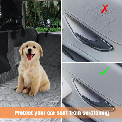 PETICON Dog Car Seat Cover with Mesh Window, 100% Waterproof Pet Seat Cover for Back Seat, Scratchproof Dog Hammock for Cars, Trucks, SUVs, Jeeps, Black