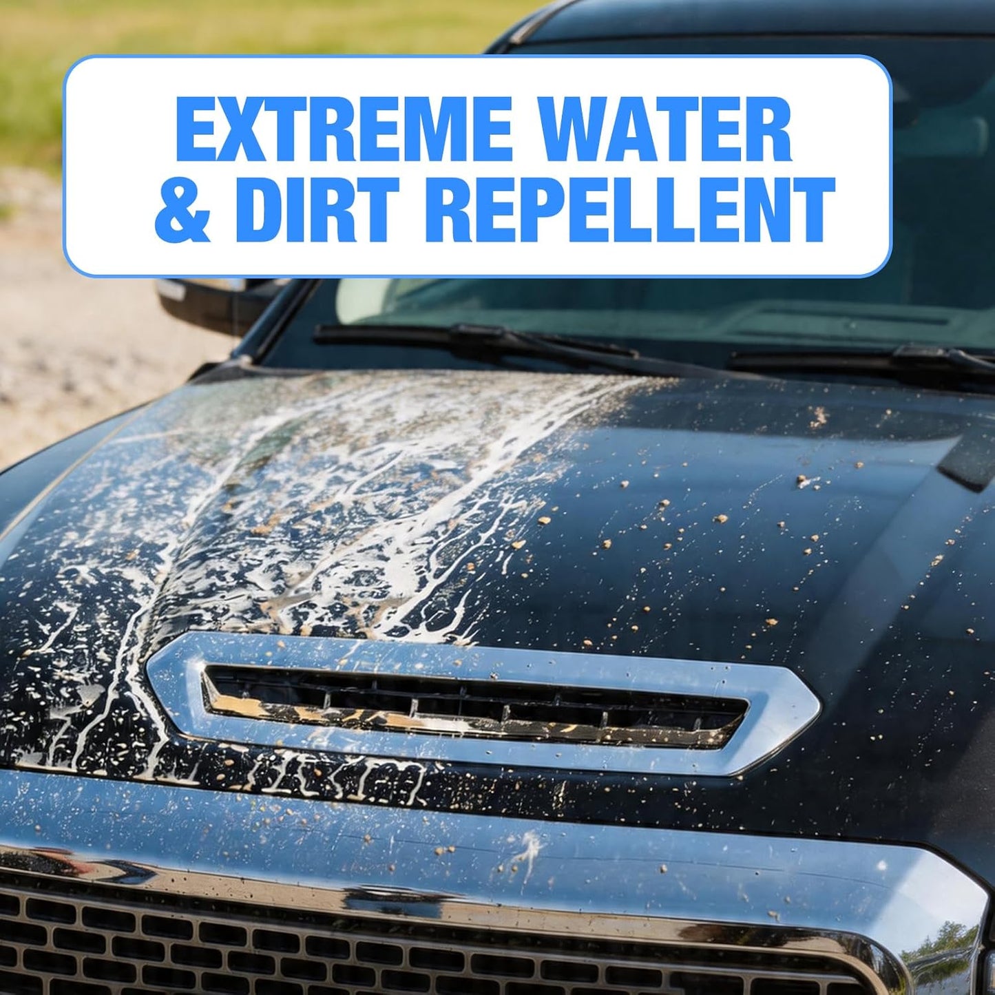 3-in-1 Waterless Car Wash Spray: Ceramic Coating + Quick Detailer - Clean, Shine & Protect Paint, Glass, Wheels Without Pre-washing - Nano-Hydrophobic Barrier - For Cars, Trucks, SUVs, RV - 16.9Oz