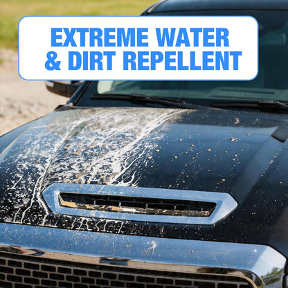 3-in-1 Waterless Car Wash Spray: Ceramic Coating + Quick Detailer - Clean, Shine & Protect Paint, Glass, Wheels Without Pre-washing - Nano-Hydrophobic Barrier - For Cars, Trucks, SUVs, RV - 16.9Oz