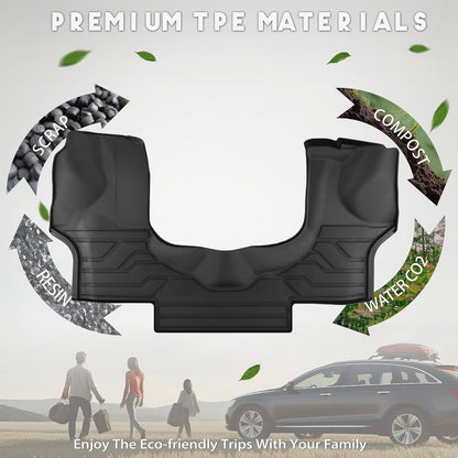 KARPAL Floor Mats for 2007-2013 Chevy Silverado & GMC Sierra 1500 Crew Cab / 2007-2014 2500/3500 HD(Footwell Coverage), All-Weather TPE Custom Fit Floor Liners Car Accessories
