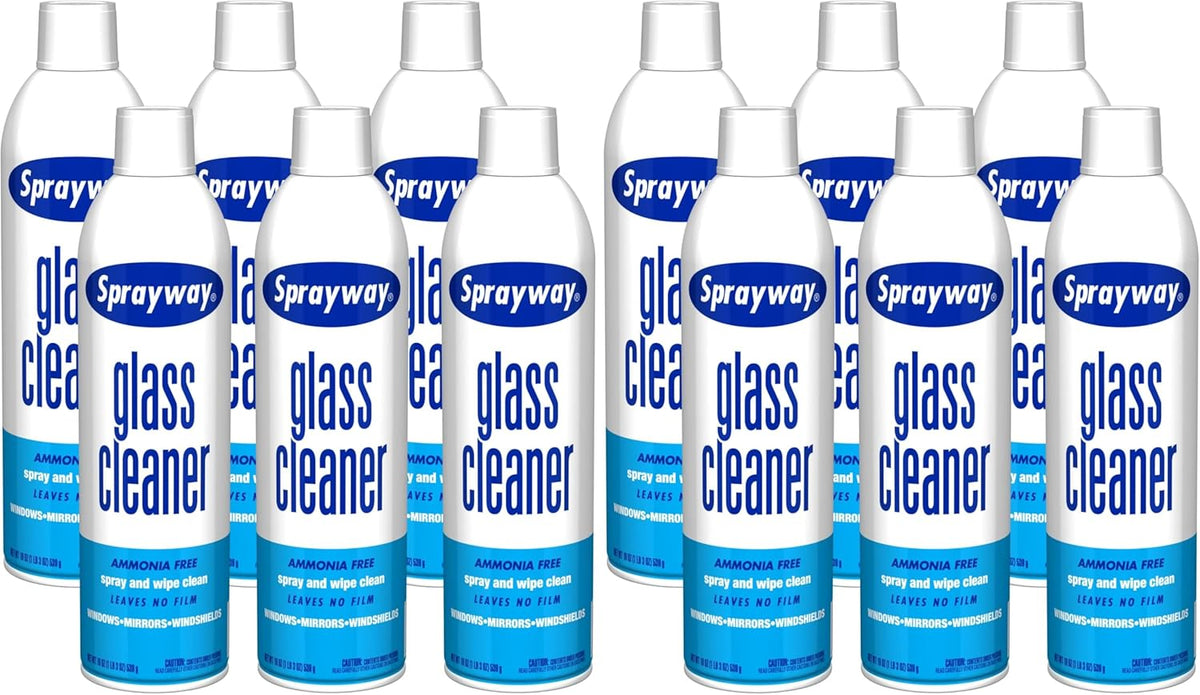 Sprayway Glass Cleaner with Foaming Spray for a Streak-Free Shine for Home and Automotive Use, 19 oz., Pack of 6