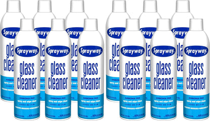 Sprayway Glass Cleaner with Foaming Spray for a Streak-Free Shine for Home and Automotive Use, 19 oz., Pack of 6