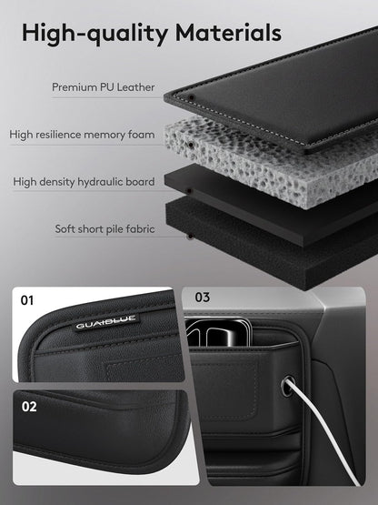 2 Pack Car Seat Gap Filler Organizer with Sun Visor Organizer, PU Leather Seat Gap Filler for Phone, Keys, Cards & Sunglasses, Front Seat Storage Side Pocket for Cars SUVs Trucks