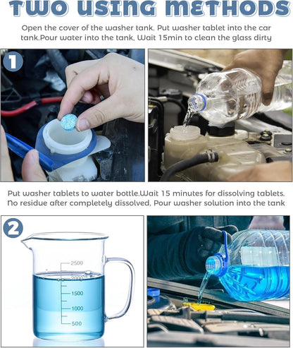 50PCS Windshield Washer Fluid,Car Accessories Car Windshield Washer Tablets Cleaning Washer Fluid Tablets Glass Concentrated Cleaner,Used to Clean Automotive Glass,Window,Mirror,Etc