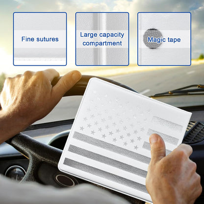 Ziciner Car Registration Insurance Holder, 2Pack Essential Auto Card Document Glove Box Organizer with Touch Fastener, Vehicle Interior Accessories Perfect for Most Car, Truck, SUV (Red/Small Car)