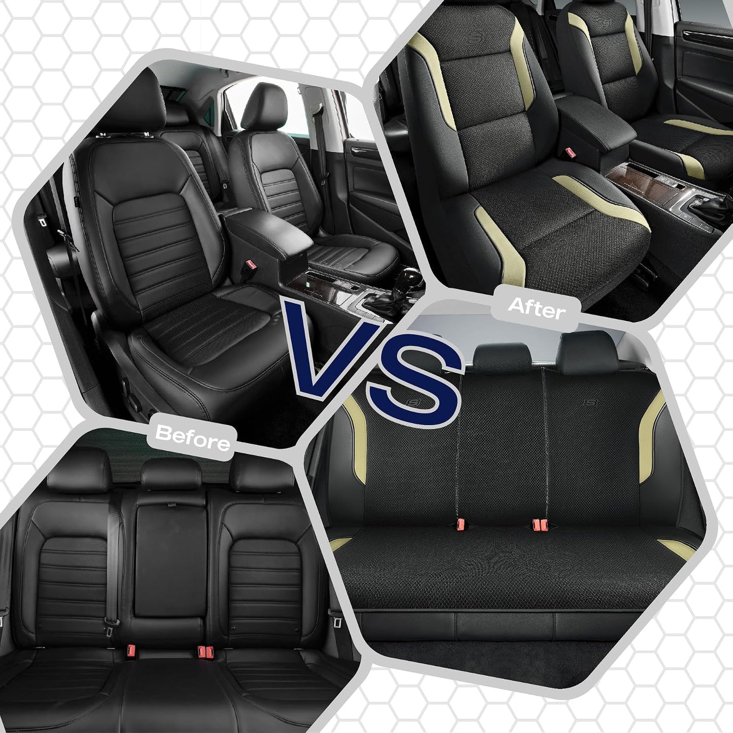 Skechers Memory Foam Seat Covers, Air Cool Mesh Thick Car Seat Covers, Car Seat Covers Front Seats Airbag Compatible, Universal Automotive Comfort for Most Cars, Vans, Trucks, SUV,Black