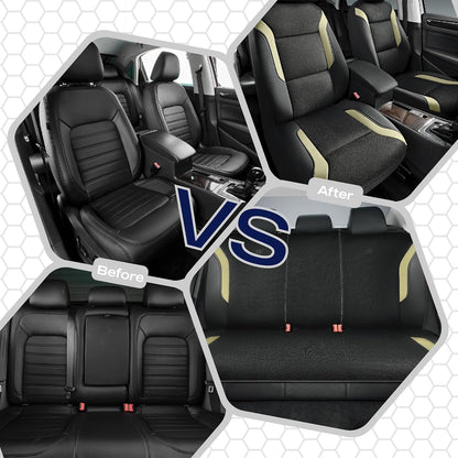 Skechers Memory Foam Seat Covers, Air Cool Mesh Thick Car Seat Covers, Car Seat Covers Front Seats Airbag Compatible, Universal Automotive Comfort for Most Cars, Vans, Trucks, SUV,Black