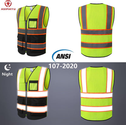 Reflective Safety Vest for Men Women Construction Vest Meet ANSI/ISEA Standard