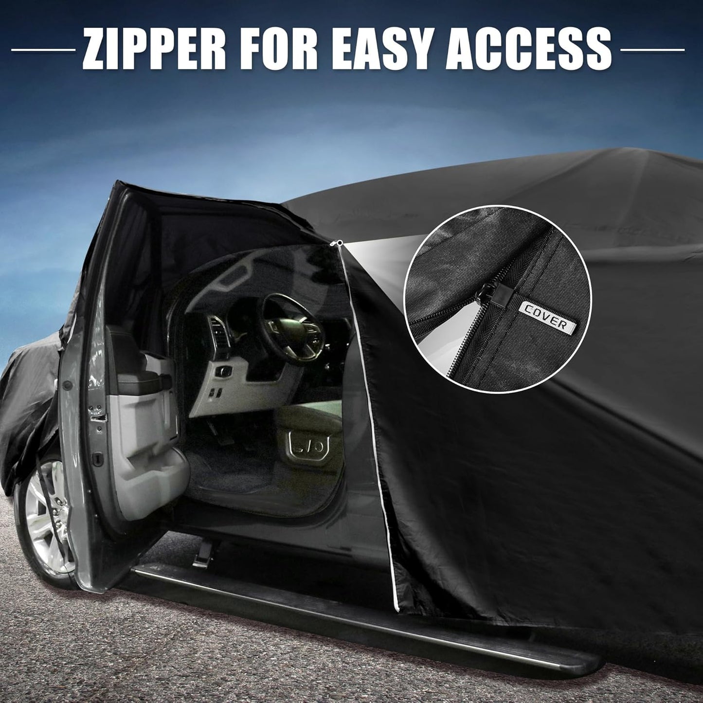 X AUTOHAUX Car Cover for Honda Civic Sedan/Coupe 210D-PU Outdoor Full Car Cover All Weather with Door Zipper for Waterproof Windproof Sun Rain Snow Protection