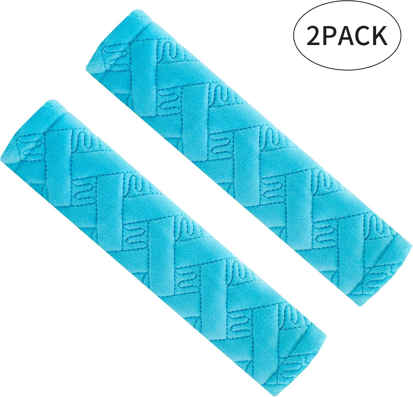 Amooca 2-Pack Soft Seat Belt Covers Universal Car Shoulder Pad Cushions with Braid Pattern for Comfortable Driving & Bag Strap Protection Red