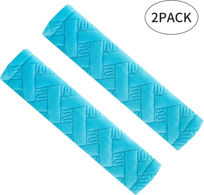 Amooca 2-Pack Soft Seat Belt Covers Universal Car Shoulder Pad Cushions with Braid Pattern for Comfortable Driving & Bag Strap Protection Red