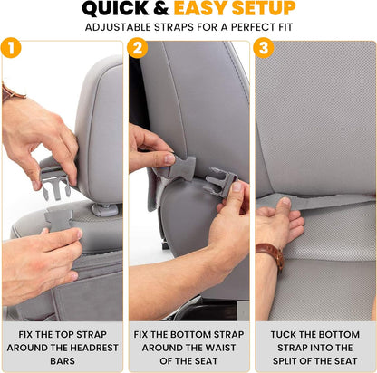 EcoNour Car Kick Mats Back Seat Protector (2 Pack),Car Seat Protector & Backseat Organizer with Storage Pockets for Kids,Waterproof Back Seat Cover for Dirt,Mud & Scratch Protection Travel Accessories