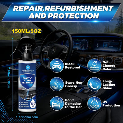 Plastic Restorer for Cars, Removes Yellowing & Dirt, Restores Shine & Gloss, Deep Nourishment & Long-Lasting Protection, Easy to Use, Affordable Automotive Plastic Care-150ml