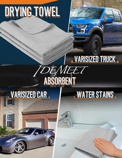 Premium Absorbent Car Drying Chamois Cloth Shammy Towel, 26''x17'' Large, Reusable for Vehicle, Bathroom, Dust Remove, No Spots/Streak/Scratch, Blue