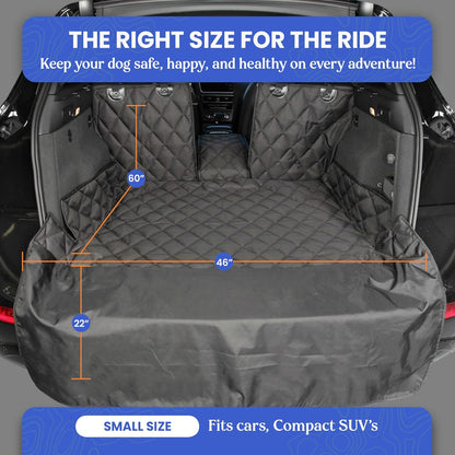 4Knines Split Cargo Liner for SUV – For Dogs & Pets, Heavy-Duty, Waterproof Trunk Mat & Cargo Cover – Fits 60/40 Split Bench & Armrest Pass-Through – Machine Washable, Non-Slip, Durable (Large, Black)