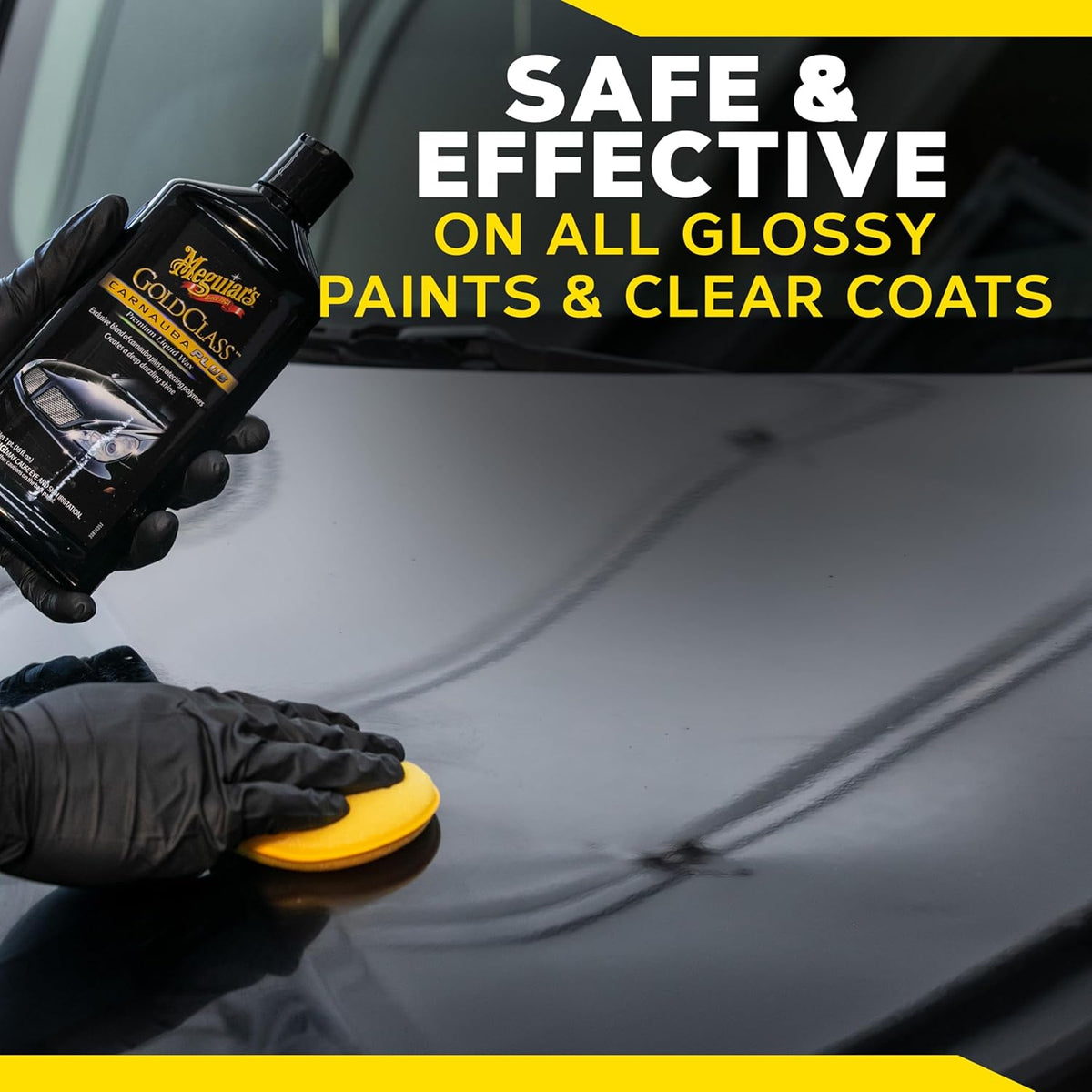 Meguiar's Gold Class Carnauba Plus Premium Liquid Wax Kit, Car Detailing Kit with a Pure Carnauba Wax Blend and a Foam Applicator Pad for Keeping Glossy Paint Protected Like a Pro, 16 Oz Bottle