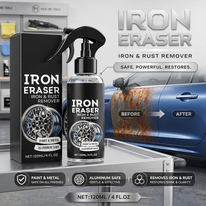 Iron Eraser Iron and Rust Remover, 2PCS Iron Eraser Rust Remover Spray for Car Wheels and Paint, Fast Acting Rust and Brake Dust Remover, 2026 New Professional Automotive Surface Cleaning (0A)