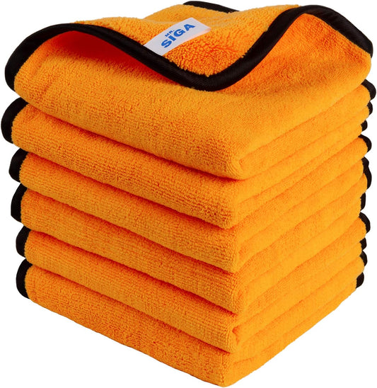 MR.SIGA Professional Premium Microfiber Towels for Cars, Dual-Sided Car Washing and Detailing Towels, Gold, 15.7 x 23.6 inch, 12 Pack