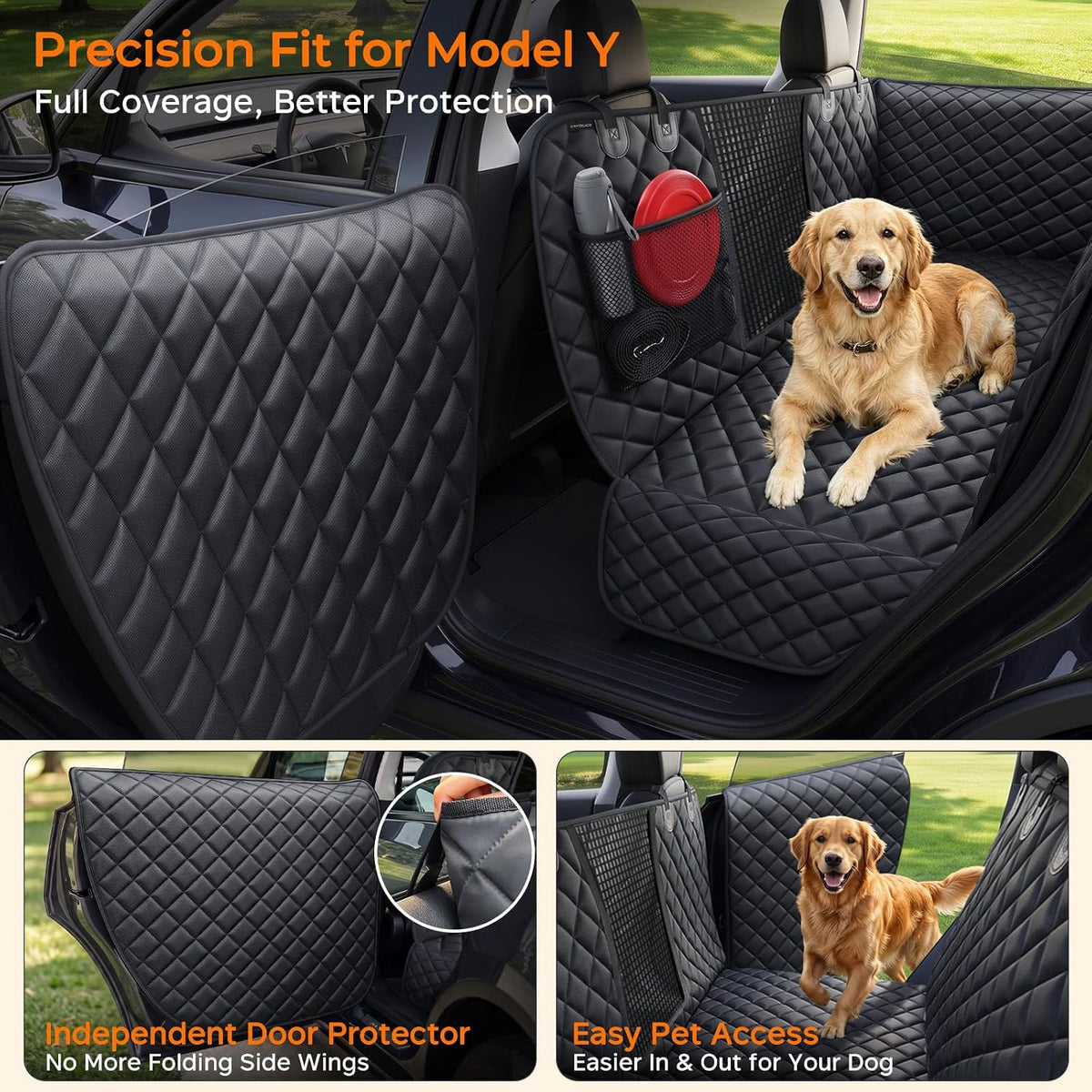 URPOWER Dog Car Seat Cover for Pets 100% Waterproof Seat Cover Hammock 600D Heavy Duty Scratch Proof Nonslip Durable Soft Back Seat Covers for Cars and SUVs