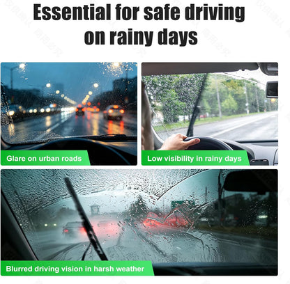 Automotive Glass Hydrophobic Coating Agent, Lotus Leaf Rainproof Effect, Invisible Windshield Protective Barrier for Improved Clarity & Rainy Season Driving Safety