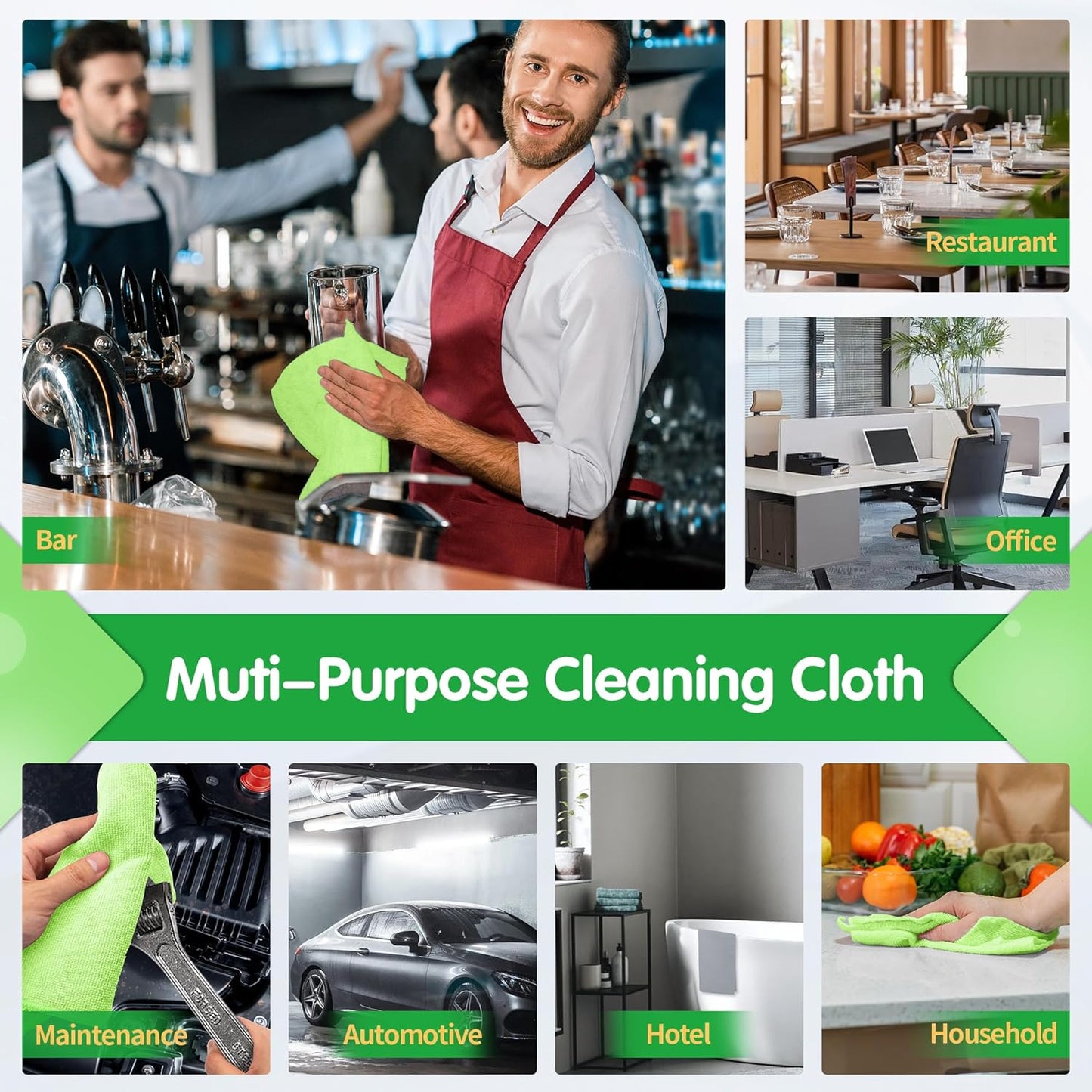 FIXSMITH Microfiber Cleaning Cloth - Pack of 50, Microfiber Towels for Cars 16 x 12 in, Highly Absorbent Cleaning Rags, Lint-Free, Streak-Free Cleaning Cloths for Car Kitchen Home Office