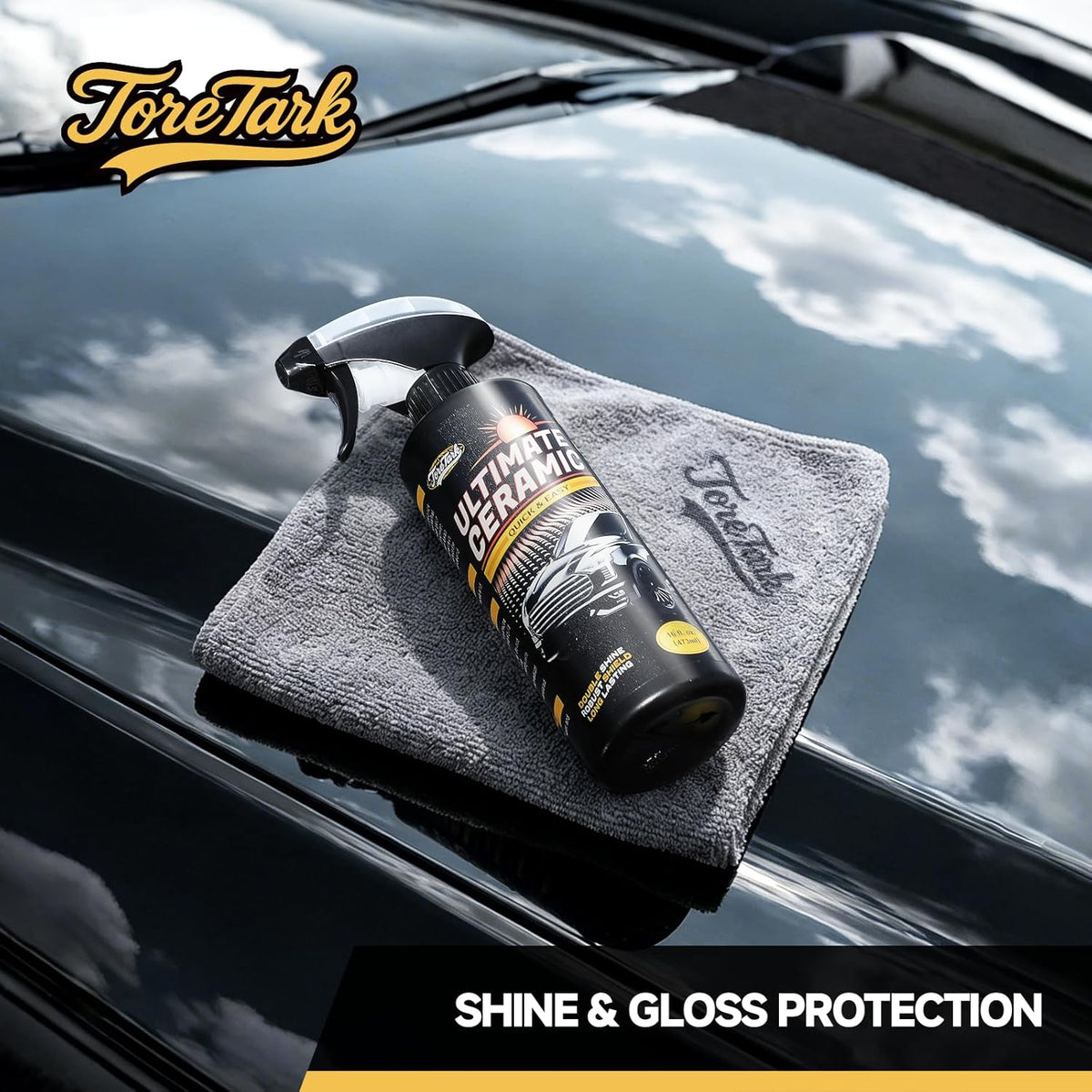 Real Ceramic Coating for Cars Polish (16 Fl Oz), Unmatched Shine Car Wax Coating Spray, No Pungent Smell, Quick Detailer Spray Wax, Lasts 50+ Washes Car Paint Sealant, Truck Accessories