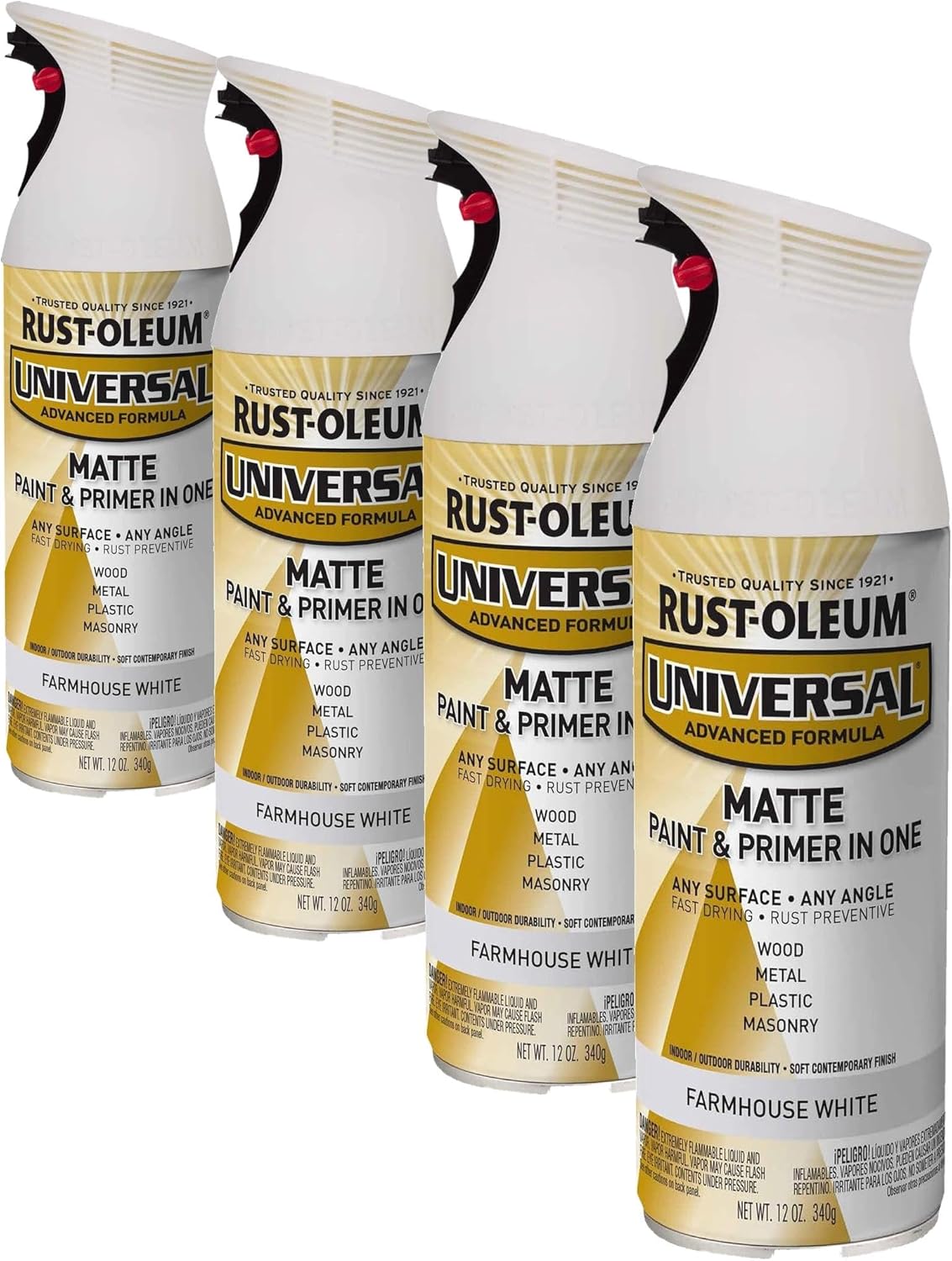 Rust-Oleum 302151 Universal All Surface Clear Topcoat Spray, 11 oz, Dead Flat Clear - Colors A