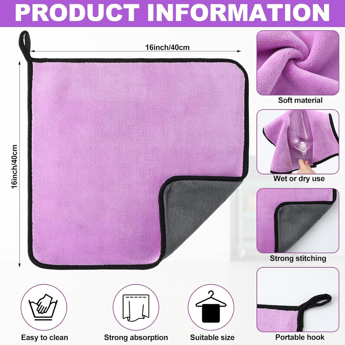 Nuenen 20 Pcs Microfiber Car Drying Towels Microfiber Cleaning Cloth 800 GSM Thick Plush Cleaning Dusting Cloth Auto Detailing Absorbent Towels Rags for Car Household Kitchen Window(Grey and Yellow)