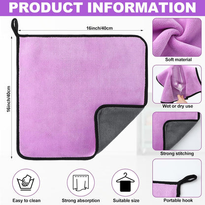 Nuenen 20 Pcs Microfiber Car Drying Towels Microfiber Cleaning Cloth 800 GSM Thick Plush Cleaning Dusting Cloth Auto Detailing Absorbent Towels Rags for Car Household Kitchen Window(Grey and Yellow)