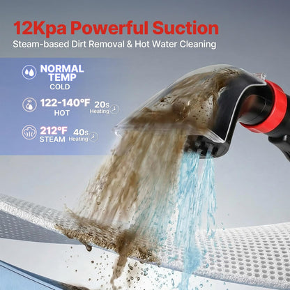 Shop-Vac Portable Carpet Cleaner Machine, Upholstery Cleaner with Steam & Heating System, 3 Modes Deep Stain Removal with Self-Cleaning Tool, for Car, Furniture, Stairs and Fabric Cleaning, 5430225
