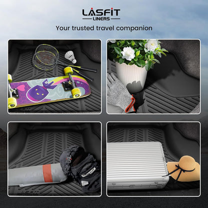 LASFIT Full Set Floor Mats for Honda CR-V 2026 2025 2024 2023 (Gasoline & Hybrid & e:FCEV), All Weather TPE Custom Fit Floor Liners 1st & 2nd Row & Seat Back Mat & Cargo Mat (Upper Position)