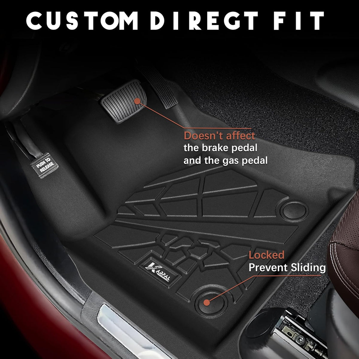 KARPAL Floor Mats for 2007-2013 Chevy Silverado & GMC Sierra 1500 Crew Cab / 2007-2014 2500/3500 HD(Footwell Coverage), All-Weather TPE Custom Fit Floor Liners Car Accessories