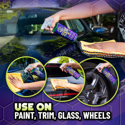 Chemical Guys Raging Rhino Waterless Car Wash And Quick Detailer Spray, No Rinse Exterior Cleaner For Paint, Glass, Wheels, Plastic, And Chrome, Spray And Wipe Shine, 20 Fl Oz