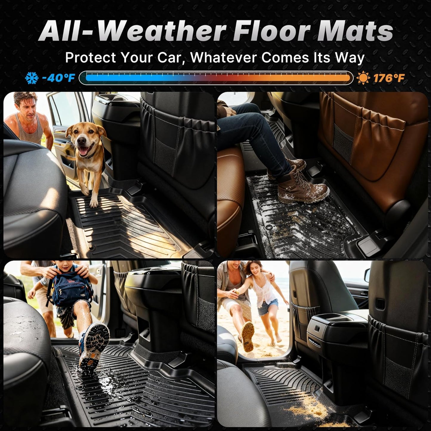OEDRO Cargo Trunk Liner Fit for 2010-2017 Chevrolet Equinox L/LS/LT/LTZ/Premier& 10-17 GMC Terrain SL/SLE/SLT/Denali, All Weather Custom Fit Anti-Slip Cargo Mat, Black
